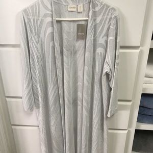 New Chico's Zebra Jacquard Duster Jacket